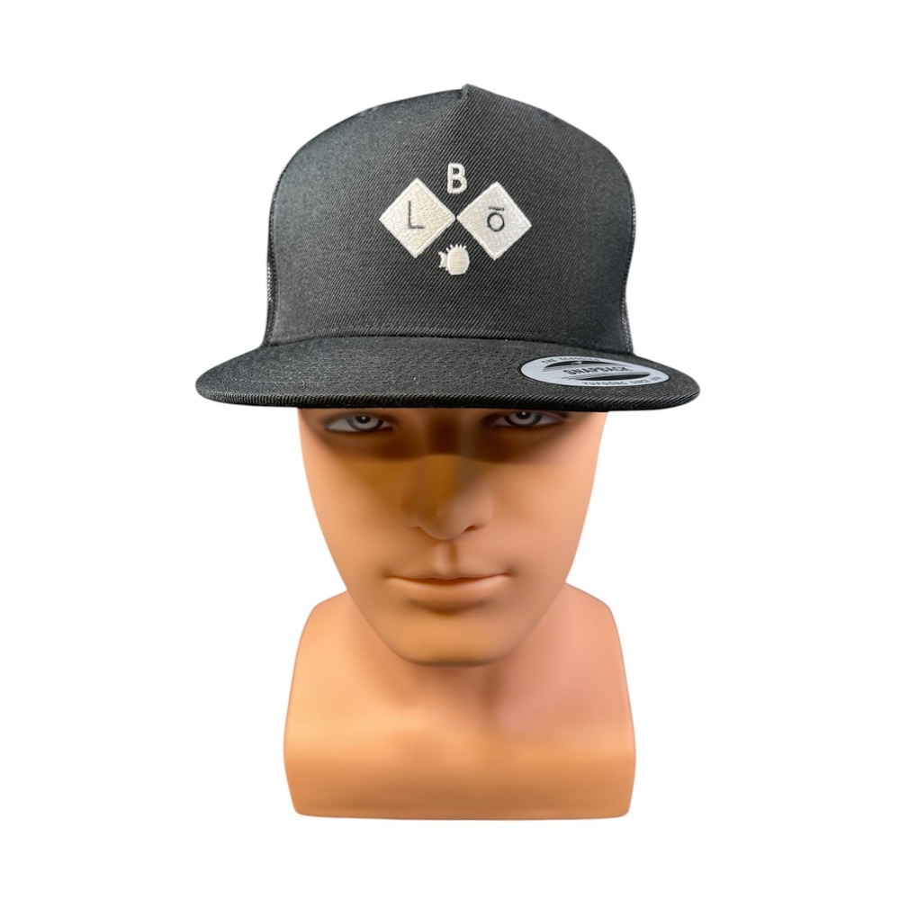 BLõFISH Branded and Logoed Cap Black Trucker mesh snap back closure
